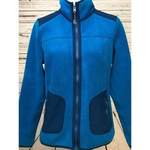 Green Tea Small  Fleece Jacket  Full Zip Coat Blue‎ Anthropologie Womens Aqua